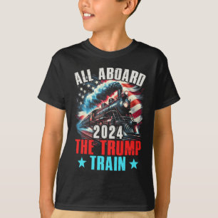T-shirt À Bord Du Trump Train 2024 Trump 2024 États-Unis A
