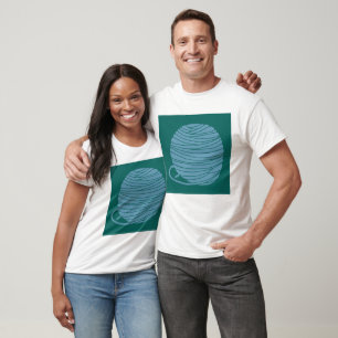 T-Shirt à boule de fil vert et bleu