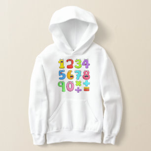 T-shirt à capuche de maths avec des nombres coloré