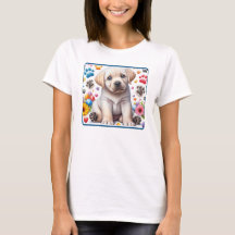 T-Shirt à chiot en costume de laboratoire doux