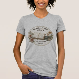 T-shirt à col rond Maman amoureuse des livres Cour