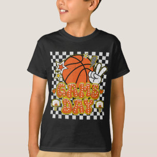 T-shirt à damiers Jour Jeu Cute Coquette Bow Basketball Wo