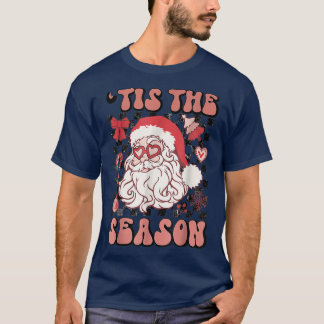T-shirt À damiers Rétro C'Est La Saison Santa Claus Christ