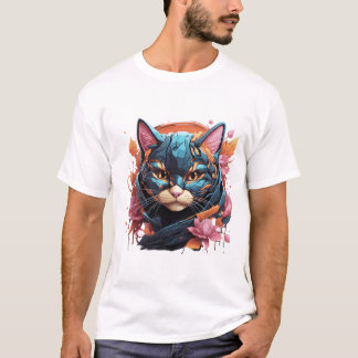 T-shirt A detailed illustration face magig futurist