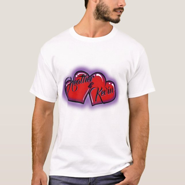 T-shirt à double coeur (Devant)
