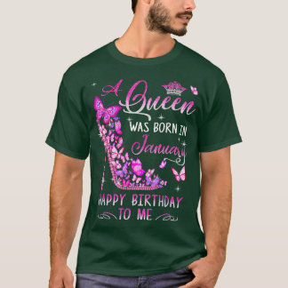 T-shirt A Été Né En Janvier Joyeux Anniversaire Pour Moi R