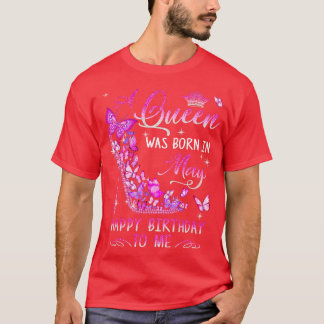 T-shirt A Été Né En Mai Joyeux Anniversaire Pour Moi Rose
