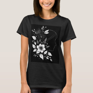 T-shirt à fleurs minimaliste