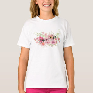 T-shirt à fleurs rose aquarelle (FILLE FLEURIE)