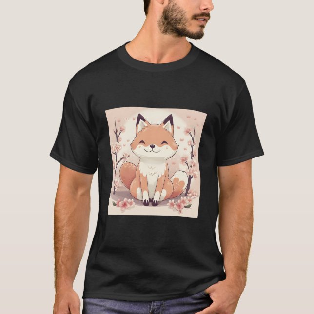 T-shirt A Foxtastic Journey Through Cherry Blossom Fields  (Devant)