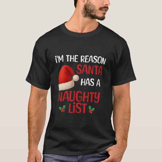 T-shirt A funny Christmas naughty list design (Devant)