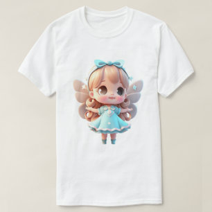 T-shirt à graphisme de style anime mignon avec fée