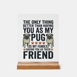 T-shirt à gravure vintage ami famille Pug drôle De