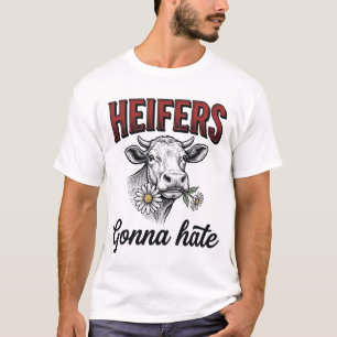 T-shirt à gravure vintage drôle de vache génisse v
