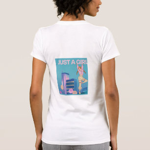 T-Shirt à Impression Dos "Just a Girl" – Mode Fémi
