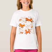 T-shirt à impression intégrale de renards automnau
