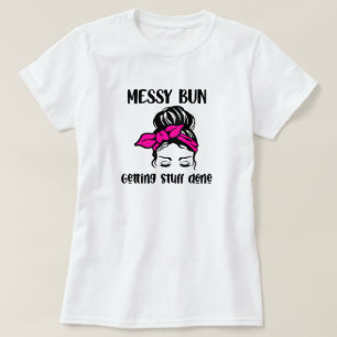 T-Shirt à la façon des cheveux Messy Bun