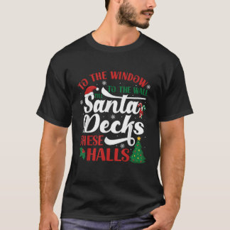 T-shirt À la fenêtre au mur jusqu'à Père Noël Decks