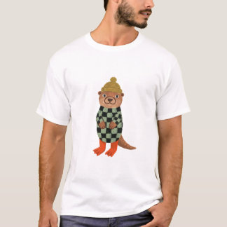 T-shirt à la loutre mignonne – Design de bonnet tr