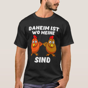T-shirt À la maison est où sont mes poules Coq de poulet