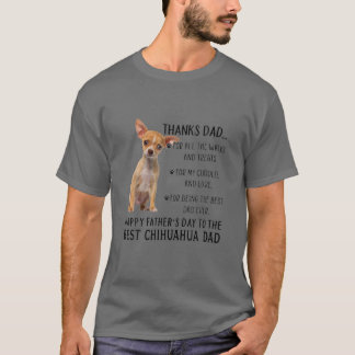 T-shirt À la meilleure Chihuahua Chien Papa Bonne Fête des