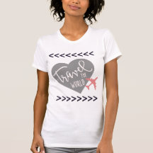 À la mode, femmes, dames, tee-shirt de voyage.