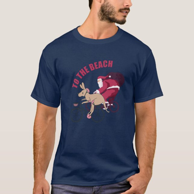T-shirt À la plage - Noël australien (Devant)
