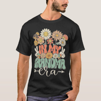 T-shirt À l'ère de ma grand-mère Fleur Hippie Groovy Rétro