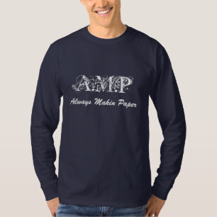 T-shirt A.M.P, toujours bleu de papier de douille de Makin