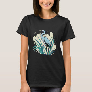 T-shirt A Majestic Blue Heron Stands Tall In A Vibrant Nat