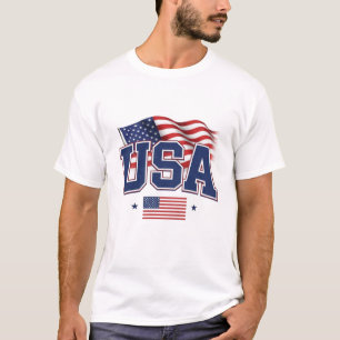 T-shirt à manches courtes avec drapeau américain