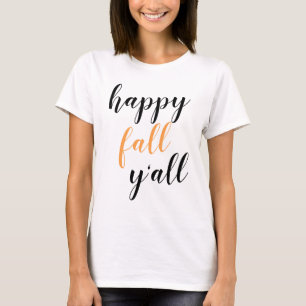 T-shirt à manches courtes avec texte Happy Fall Y'