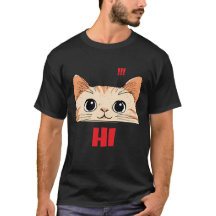 T-shirt à manches courtes visage de chat mignon | 
