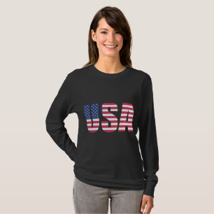 T-shirt à manches longues avec drapeau américain p