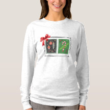 T-Shirt à manches longues avec timbres de Noël rét
