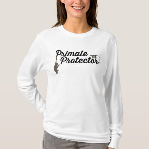 T-shirt À manches longues cursif de protecteur de primat