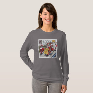 T-shirt à manches longues gris vif avec Santa Stri