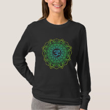 T-shirt à manches longues Mandala Om vert