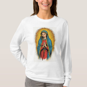 T-shirt à manches longues pour femmes Vierge Marie