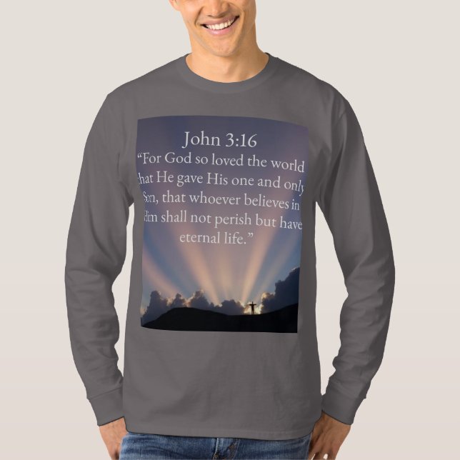 T-shirt à manches longues pour hommes avec verset  (Devant)