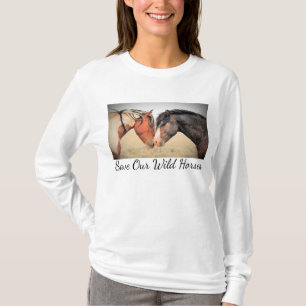 T-shirt à manches longues pour nos chevaux sauvage