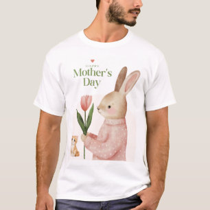 T-shirt à motif chat et lapin