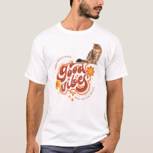 T-shirt à motif de chat mignon