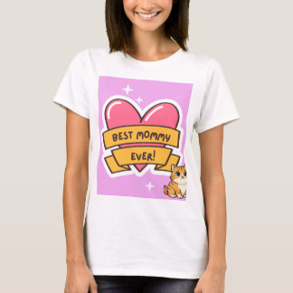 T-shirt à motif de chat mignon