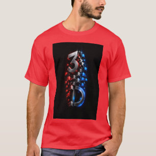 T-shirt à motif de cube géométrique 3D futuriste
