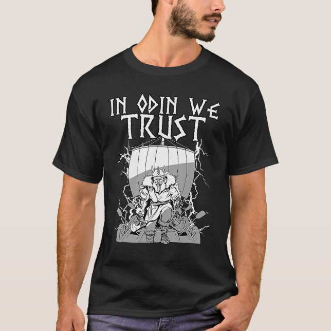 T-shirt À Odin Nous Avons Confiance En La Valhalla Viking  (Devant)