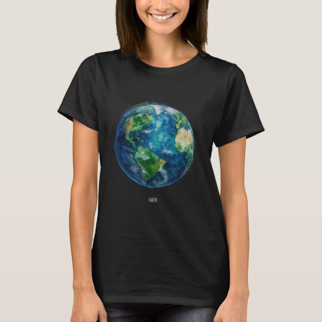 T-shirt A painting of the earth in a space (Devant)
