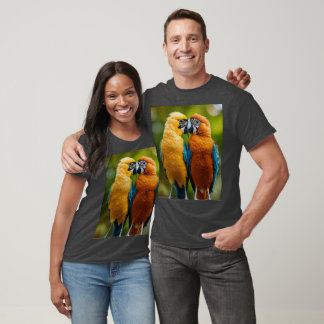 T-shirt à paire de perroquets vibrants