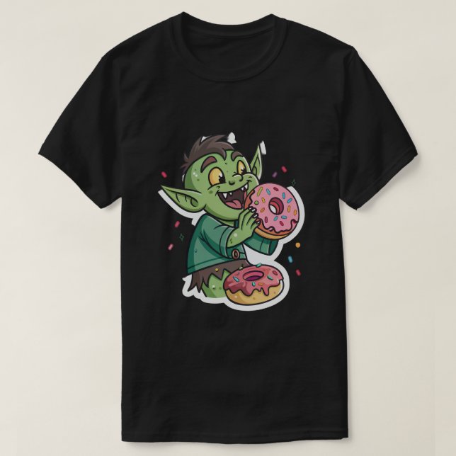 T-shirt à pâte de Donut à l'épingle de Quirky Gobl (Design devant)
