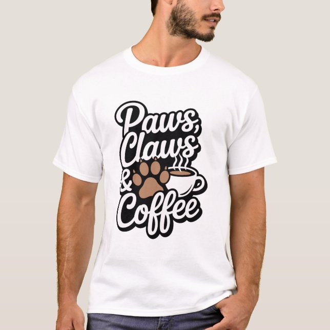 T-shirt à pattes et à café (Devant)